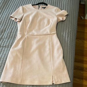 Baby pink velvet short sleeve French connection dress